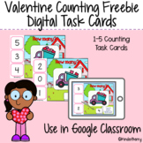 Valentine Count to 5 Digital Task Cards | Google Classroom