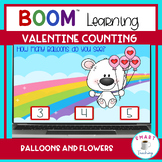 Valentine Counting Balloons and Flowers BOOM Activity for 