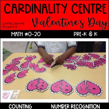 Preview of Valentine Counting Cardinality Centre  Numbers 0 - 20   Preschool - Kindergarten