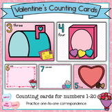 Valentine Counting Cards #1-20