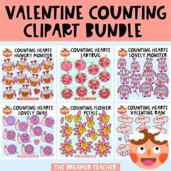 Preview of Valentine Counting Clipart Bundle
