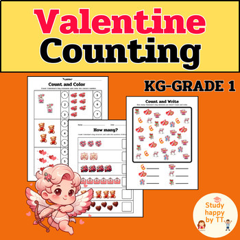 Preview of Valentine Counting | KG - Grade 1