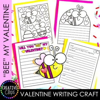 Preview of Valentine Craft: Will you "BEE" My Valentine?  {Made by Creative Clips Clipart}