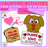 Valentine's Day Reading Comprehension Activities 3rd 4th 5