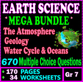 Earth Science Mega Bundle.  34 Worksheets. 170 Pages. 670 