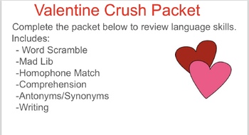 Preview of Valentine Crush Packet