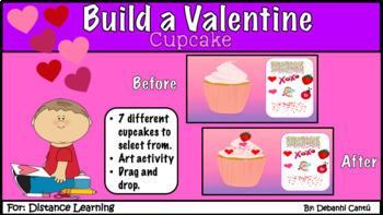 Preview of Valentine Cupcake Activity (Google Classroom) 