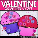Valentine Cupcake Craft Counting to 10 - Preschool Holiday Math
