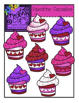 Preview of Valentine Cupcakes {Creative Clips Digital Clipart}