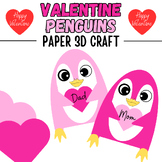 Valentine Cute Penguins Heart 3D Paper Craft | Valentines 