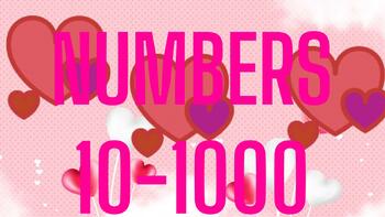 Preview of Valentine Day Bouncing Counting Numbers by Tens from 10-1000