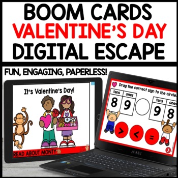 Preview of Valentine Day Digital Escape Room Activities Boom Cards