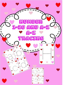 Preview of Valentine's Days Flash cards/ alphabet lowercase uppercase number 1-20