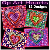 Valentine’s Day Heart Color Sheets: 12 OP Art Designs | Ea