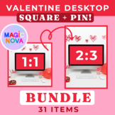 Valentines Day Desktop Digital Mockups | BUNDLE Square + PIN