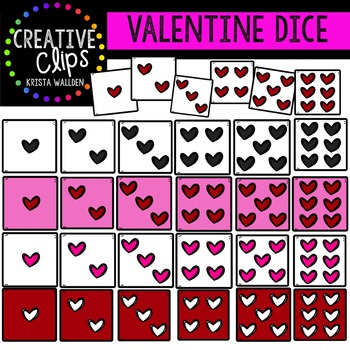 Preview of Valentine Dice {Creative Clips Digital Clipart}