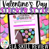 Valentine Digital ELA Skill Review Sticker Style for use w