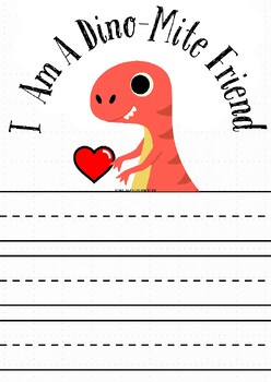 Preview of Valentine Dinosaur Writing Craft
