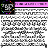 Valentine Clipart Doodle Dividers {Creative Clips Clipart}