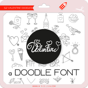 Preview of Valentine Doodle Font - W Λ D L Ξ N