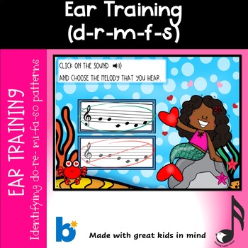 Preview of Valentine  Ear training Do-Re-Mi-Fa-So  Digital  Task Cards in Boom Cards™