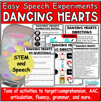 Preview of Valentine Easy Speech Experiment Speech Language Articulation Candy Hearts