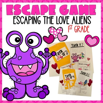 Preview of Valentine Escape Room | 1st Grade Math Skills