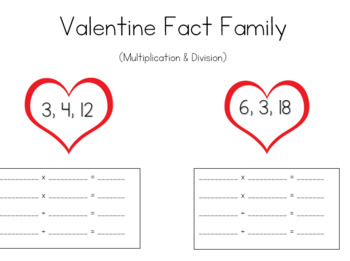 Preview of Valentine Fact Family