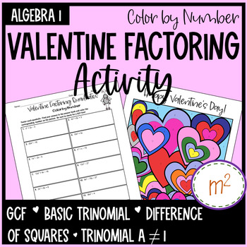 Preview of Valentine Factoring Quadratics Color by Number