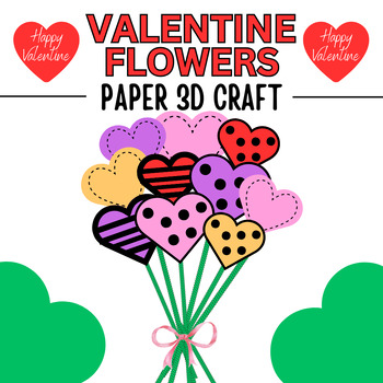 Preview of Valentine Flowers Bouquet For Decoration | 3D Paper Craft For Valentines Day
