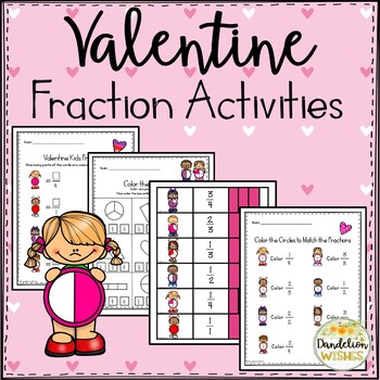 Preview of Valentine Fraction Activities