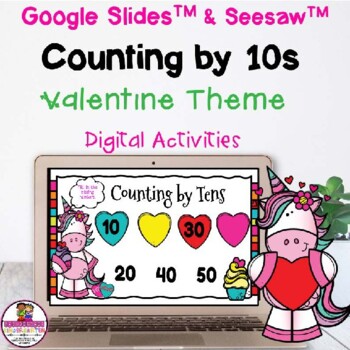 Preview of Valentine Freebie Counting. by 10s Google Slides & Seesaw Distance Learning
