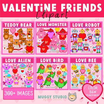 Preview of Valentine Friends Clip Art Bundle