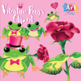 Valentine Frog Clipart, Commercial, Personal Use
