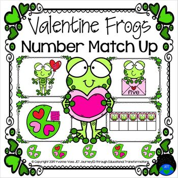 Preview of Valentine Frogs Number Match Up