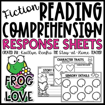 Preview of Valentine Frogs Themed Reading Response Worksheets