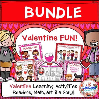 Preview of Valentine Fun BUNDLE - Beginning Readers, Literacy Activities, Song, Math & MORE