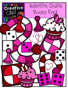 Preview of Valentine Clipart Game Board Pack {Creative Clips Clipart}