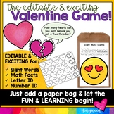 Valentine Game : for Sight Words , Letters , Math Facts , 