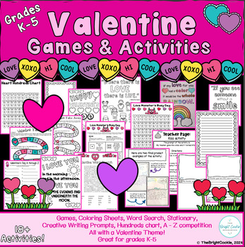 Preview of Valentine Games and Activities: Differentiated for Grades K-5