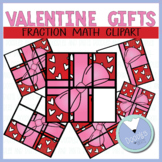 Valentine Gift Fraction Clipart- Valentine Present Clipart
