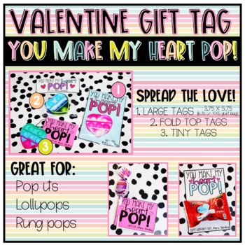 Preview of Valentine Gift Tag | You Make My Heart Pop | Pop Its