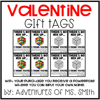Preview of Valentine Gift Tags - Rubix Cube Themed