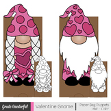 Valentine Gnome Paper Bag Puppets, Valentine Card Holders