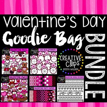 Preview of Valentine Clipart Goodie Bag Bundle {Creative Clips Clipart}