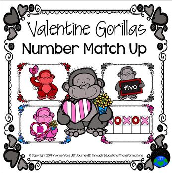 Preview of Valentine Gorilla Number Match Up