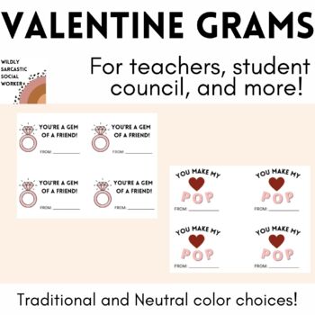 Preview of Valentine Grams- Traditional and Neutral