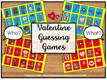 Preview of Valentine Guessing Games:  Who? and What?
