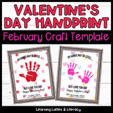 Valentine Handprint Craft Template February Preschool Kind
