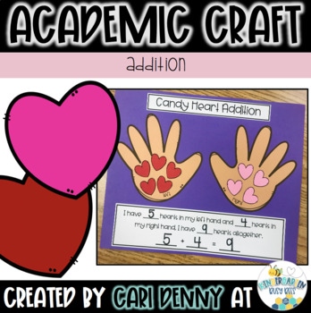 Preview of Valentine Heart Addition Craft | February Math Craft | Academic Craftivity